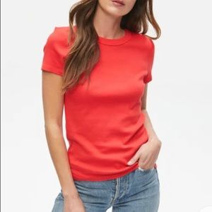 NWT MICHAEL STARS Band Crew Neck Tee in Salsa